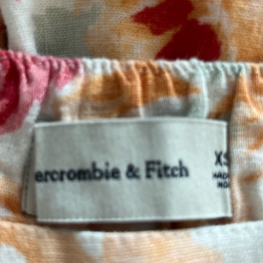 Abercrombie & Fitch linen blend fully lined wide leg floral pants - Picture 5 of 7